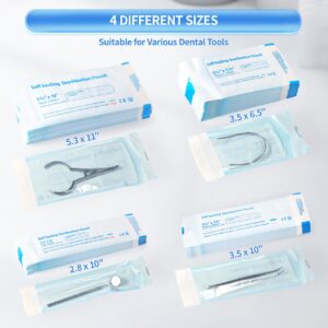 Annhua 3.5 X 6.5 Self Sterilization Pouches for Dental Offices, 100 Pcs Self Seal Sterilizer Bags Pouch - Blue