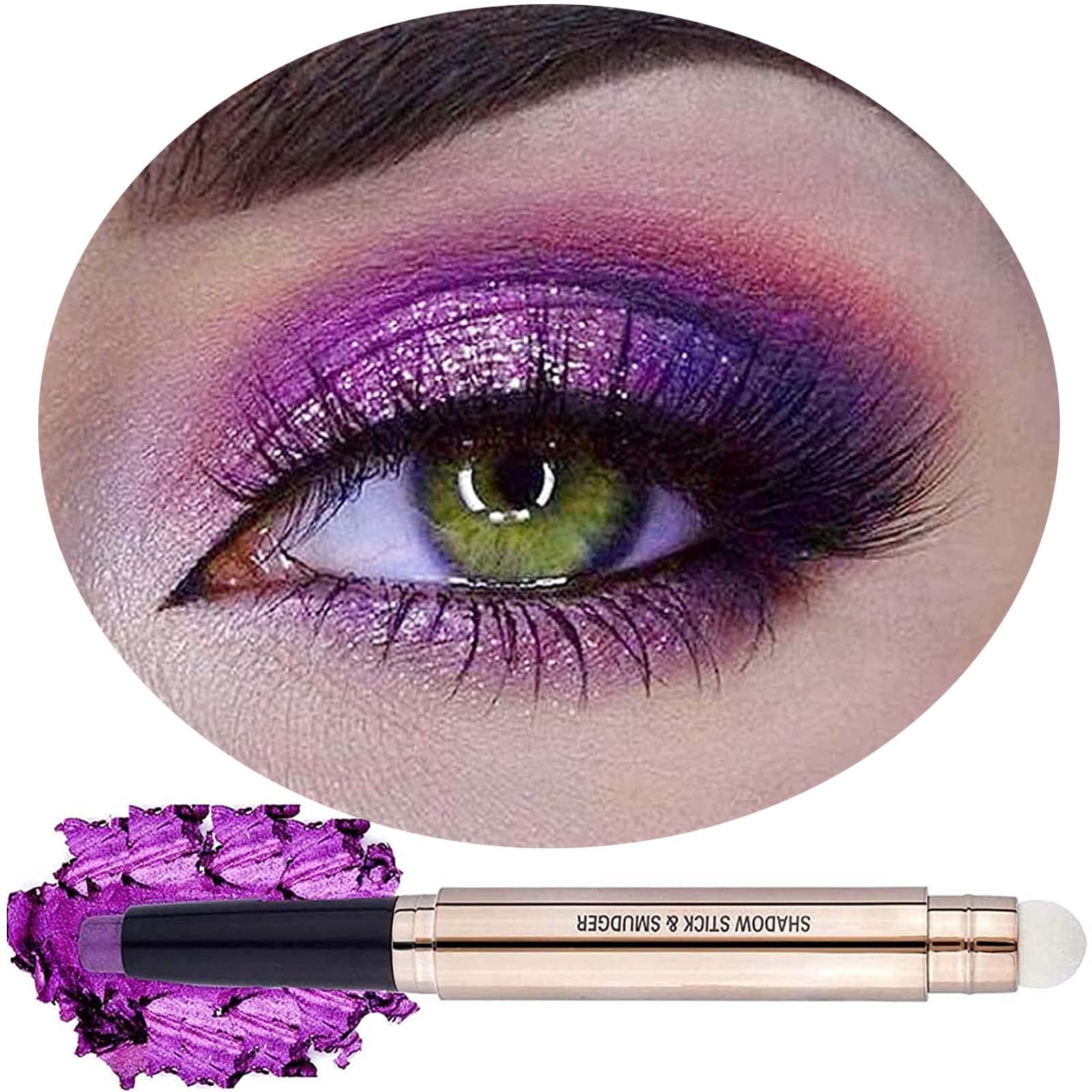 OVIQERKI 18 color eyeshadows stick shimmer,Highlighter waterproof eyeshadow pen,Colour pop eye makeup (Lavender Purple #08)