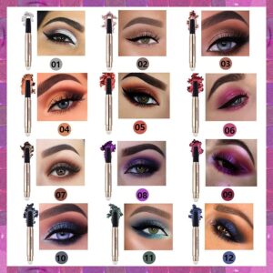 OVIQERKI 18 color eyeshadows stick shimmer,Highlighter waterproof eyeshadow pen,Colour pop eye makeup (Brown shimmer # 07)