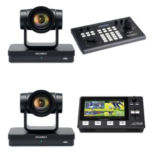 feelworld uhd4k12x ptz camera and kbc10 ptz controller l2 plus video switcher bundle