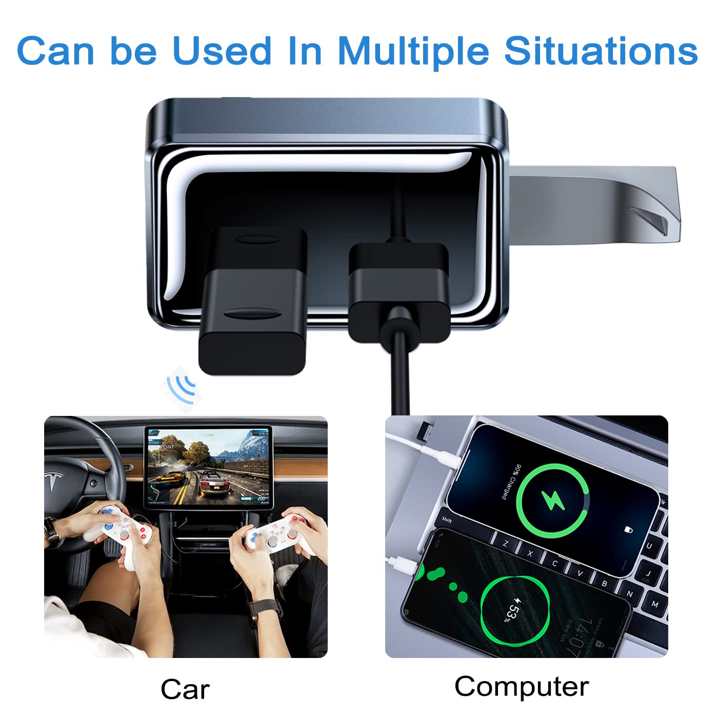 2021 2022 2023 Glove Box USB Hub for Tesla Model Y Model 3,3-in-1 Tesla USB Hub Glove Box Dash Cam Flash Drive Docking Station for Charging Data Transferring Games Music Model Y Model 3 Accessories