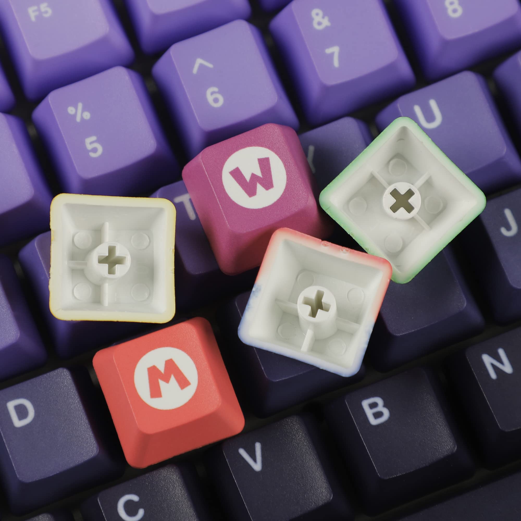 Mechkeeb OEM Profile Mario Novelty Keycap Five Sides Dye-Sublimation Thick PBT Keycaps for MX Mechanical Gaming Keyboard (OEM Mario 4 Keys)