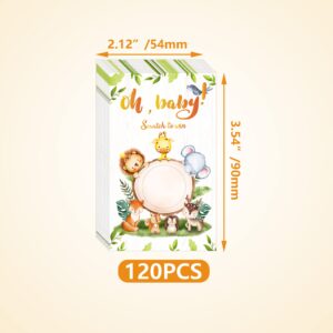 INKNOTE 120 PCS Scratch to Win Scratch Cards for Greenery Baby Shower Scratch Off Game, Baby Shower Activity and Idea, Fun and Easy to Play