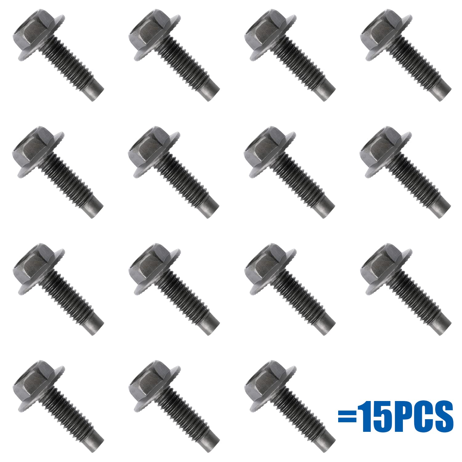 OAUTOO 15pcs 5/16”-18 x 1” Hex Washer Head Spin Lock Bolts