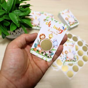 INKNOTE 120 PCS Scratch to Win Scratch Cards for Greenery Baby Shower Scratch Off Game, Baby Shower Activity and Idea, Fun and Easy to Play