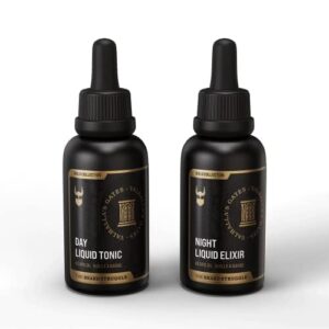 The Beard Struggle Tonic + Elixir Beard Oil Bundle - Gold Collection - Grooming Beard Oil - Softens, Moisturizers, and Strengthens Beard Growth - Pack of 2, Valhalla's Gates