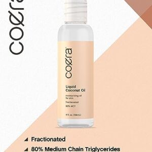 Horbäach Fractionated Coconut Oil | 4 fl oz | Liquid Moisturizing Oil for Skin | Free of Parabens, SLS & Fragrances | Coera