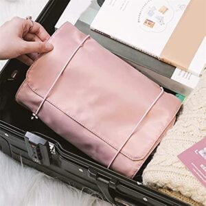 InfantLY Bright Women Cosmetic Bag Travel Organizer Foldable Hanging Nylon Wash Bag Portable Makeup Bag Multifunctional Toiletry Pouch