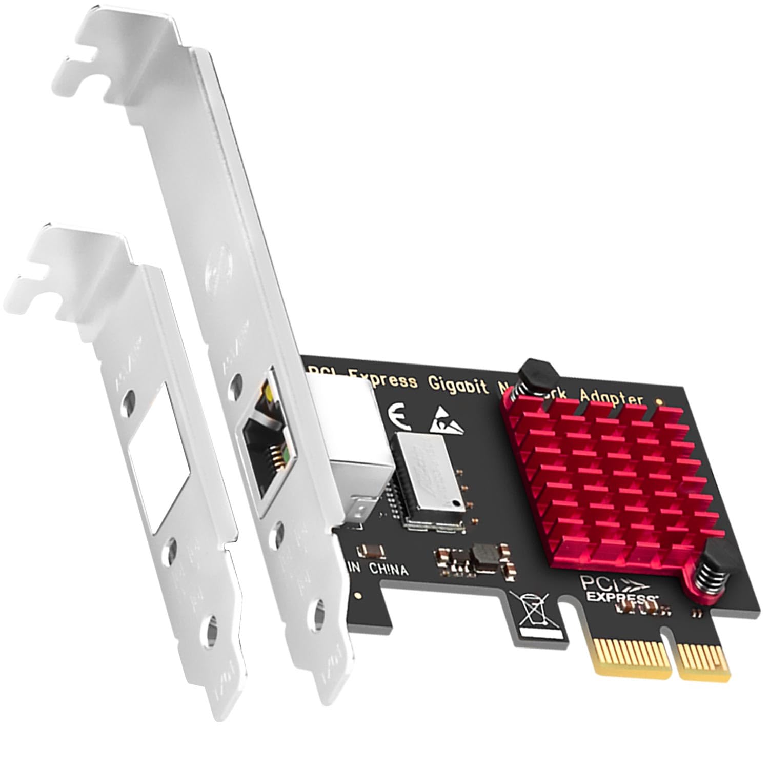 GLOTRENDS LE8111H Gigabit PCIe Ethernet Network Card, RTL8111H Chip, RJ45 LAN Port, PCIe X1 Installation