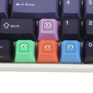 Mechkeeb OEM Profile Pac-Man Five Dye PAC PBT Key caps Custom Sublimation keycaps for MX Mechanical Gaming Keyboard (OEM Pac-Man 5 Keys)