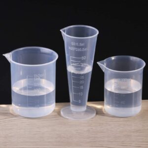 Waziaqoc 500ml/17.1oz Plastic Graduated Beaker (3 Pack), Transparent PP Measuring Cup Mixing Cup for Kitchen Lab