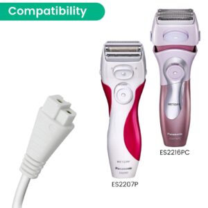 Charger Replacement for Panasonic Shaver ES2216PC/ES2207P, Charging Cable for Trimmer, with Cleaner Brush