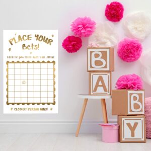 Geyee Baby Shower Decorations Neutral Predicting Birthdate Baby Shower Game Large Funny Due Date Baby Calendar Sign for Boy or Girl, 24.41 x 37.4 Inch (Baby)