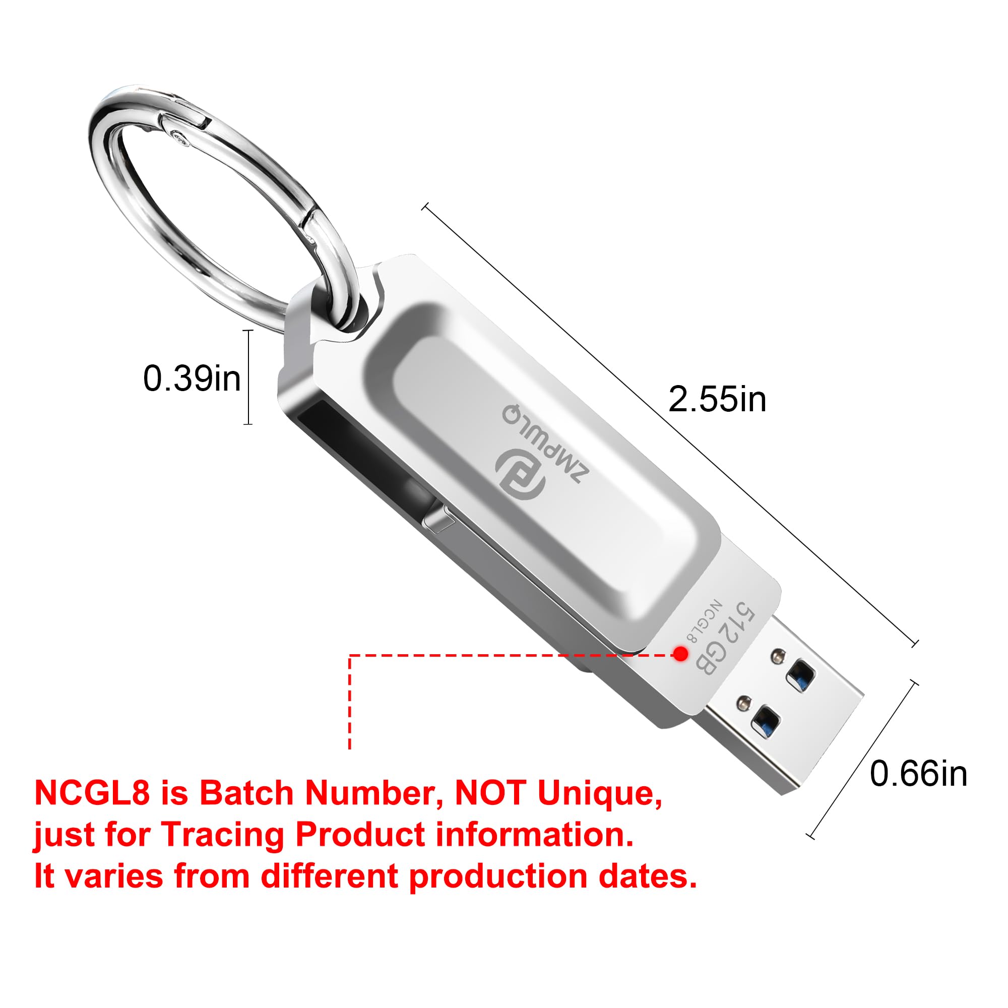 Auto Back Up for All Devices 512GB iPhone iPad Android Phones Mac and Windows Computer Storage Device Stick Picture Transfer Stick for iPhone USB Flash Drive Photos and Videos Back up Memory Stick