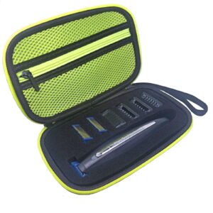 invoda hard case applicable to microtouch solo body trimmer men hybrid electric shaver case eva waterproof travel protective box one blade shaver carrying case (green)