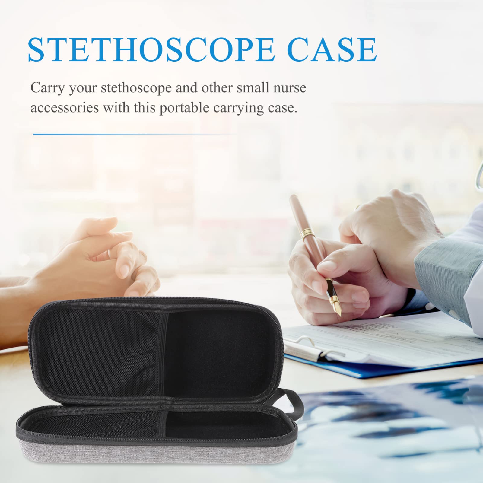 ULTECHNOVO Stethoscope Case with Divider for Accessories, Stethoscope Carrying Bag Travel Case Compatible with 3M /ADC/Stethoscope