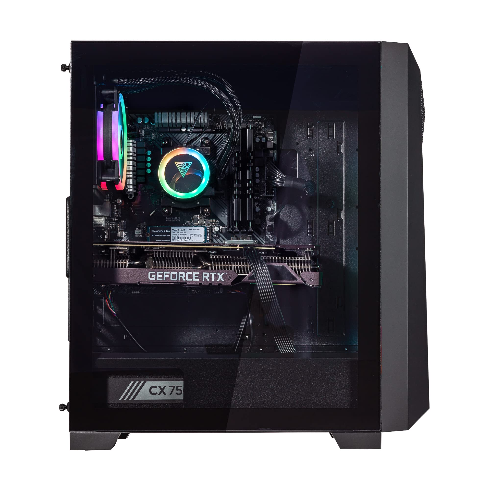 Velztorm Pilum Gaming Desktop PC (AMD Ryzen 7-5700X 8-Core, GeForce RTX 3070, 32GB RAM, 1TB PCIe SSD + 1TB HDD (3.5), HDMI, Display Port, Win 11 Pro)