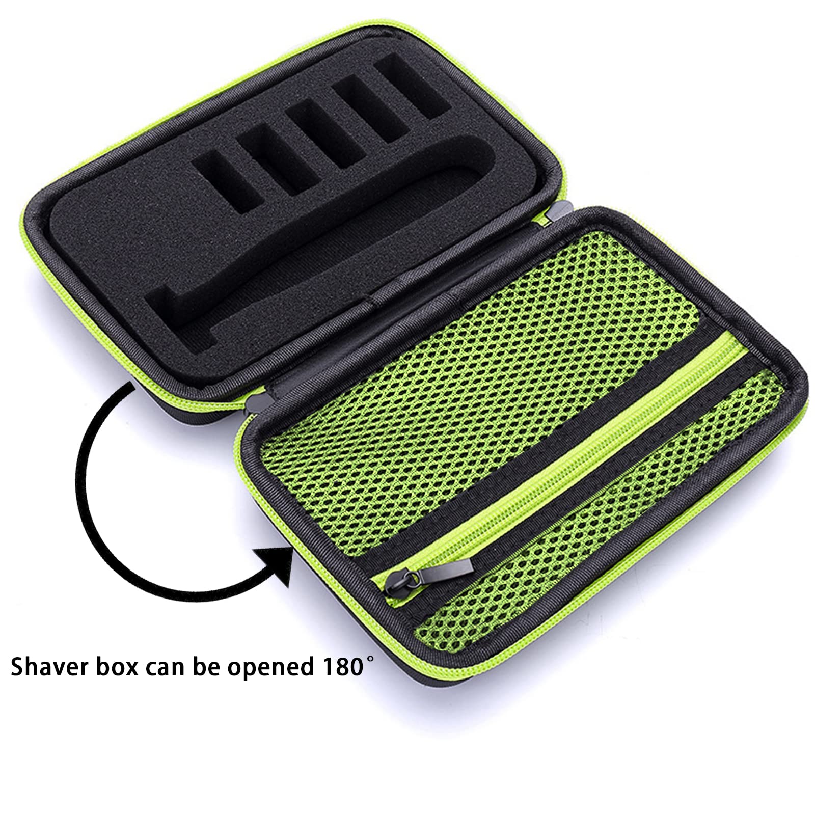 INVODA Hard Case Applicable to Microtouch SOLO Body Trimmer Men Hybrid Electric Shaver Case EVA Waterproof Travel Protective Box One Blade Shaver Carrying Case (Green)