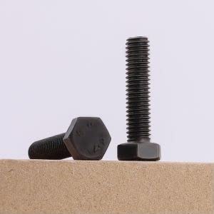 M10-1.5 x 60mm (8 pcs) Black Hexagon Head Bolt, Grade 12.9 Alloy Steel Hex Bolt Full Thread, DIN933