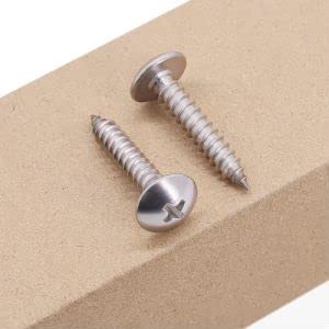 #6 x 1/4 (100 pcs) Truss Head Wood Screws, Self Tapping Screws, 304 Stainless Steel 18/8, Mushroom Head, JISB1122T