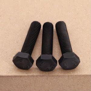 M10-1.5 x 60mm (8 pcs) Black Hexagon Head Bolt, Grade 12.9 Alloy Steel Hex Bolt Full Thread, DIN933