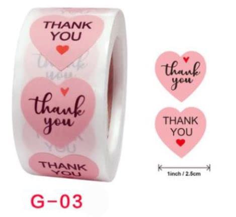 STP Home 1000 Pcs. Thank You Stickers 1 inch, Thank You Stickers for Small Business, Envelop Seals for Packaging, Cards and Gifts, (G03_Pink)