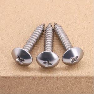 #6 x 1/4 (100 pcs) Truss Head Wood Screws, Self Tapping Screws, 304 Stainless Steel 18/8, Mushroom Head, JISB1122T