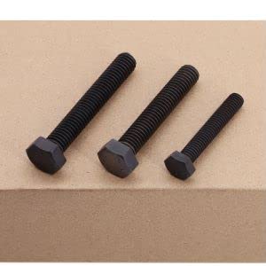 M10-1.5 x 60mm (8 pcs) Black Hexagon Head Bolt, Grade 12.9 Alloy Steel Hex Bolt Full Thread, DIN933