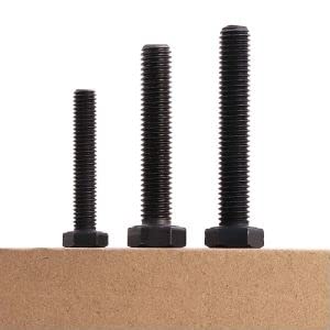 M10-1.5 x 60mm (8 pcs) Black Hexagon Head Bolt, Grade 12.9 Alloy Steel Hex Bolt Full Thread, DIN933