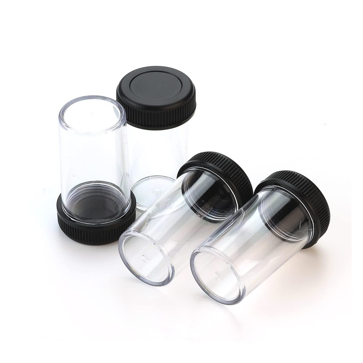 RADHAX Microscope Kit 4pcs Microscope Objective Lenses Lens Protective Case with Thread Microscope Lens Adapters