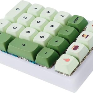 BOYI TD21 Hot Swappable Numpad,21 Keys Mini Numpad Portable Keypad Bluetooth 5.0/2.4GHz/Wired Number Pad Keyboard PBT Keycaps RGB Backlit Type-C Mini Keyboard (Matcha Green XDA Keycaps)