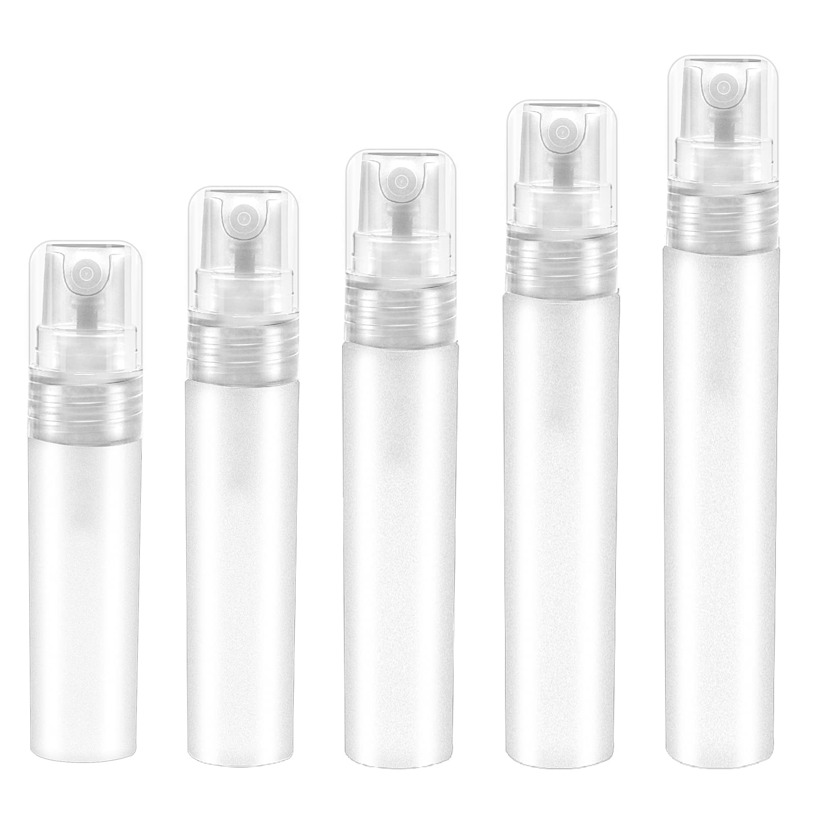 Vin Beauty 5pcs Perfume Atomizers Refillable, Plastic Mini Spray Bottles for Travel Mister Small Empty Spritzer Bottles Sample Containers for Hair Face Plants