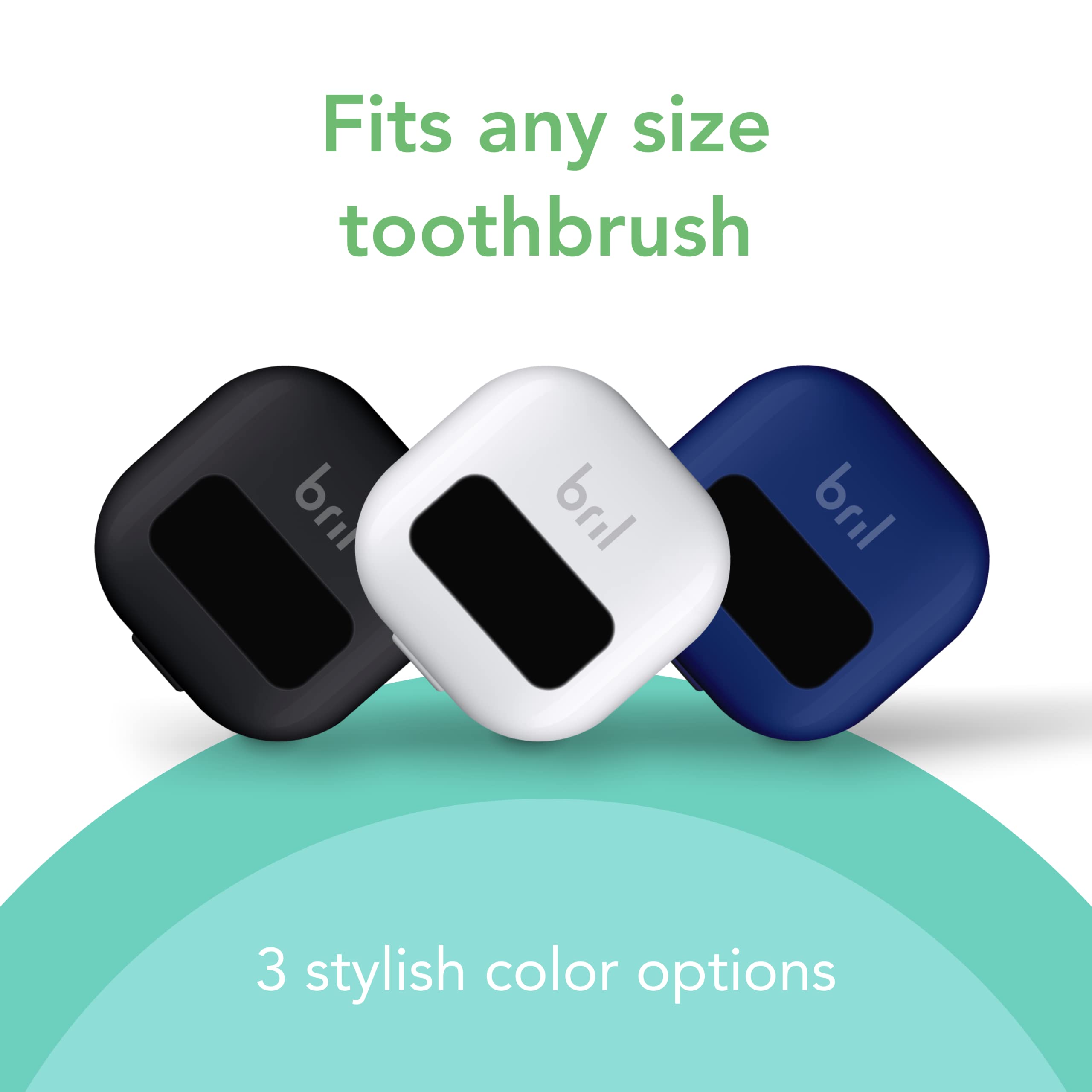 Bril UV-C Toothbrush Sanitizer, Portable Sterilizer, Cover, Holder, and Case for Any Size Toothbrush, White, Black, Navy (3 Pack)