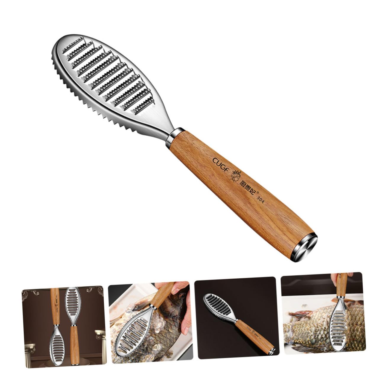 UPKOCH Fish Scaler Fish Scraper Fish Skin Graters Cleaning Fish Peeler Fish Scale Skinner Meat Remover Fish Cleaning Shredder Hand Tools Fish Skin Cleaning Peeler Wood Toothbrush Major