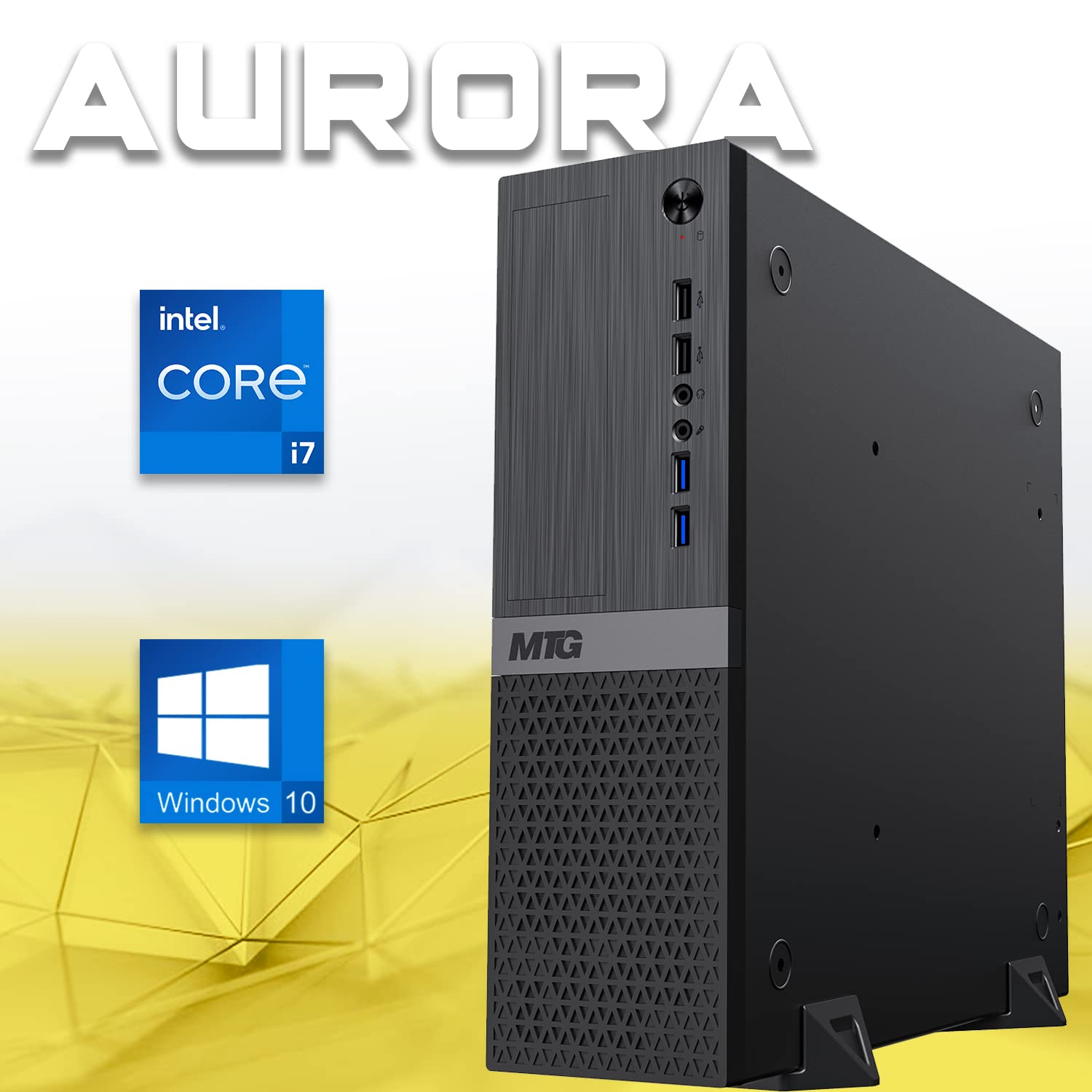 MTG Aurora Business Computer Desktop PC- Intel Core i7 4th Gen, 8GB Ram DDR4, 512GB Nvme, MTG 24 Inch Monitor, MTG Wireless Keyboard Mouse, RGB Speaker, Webcam, Win 10 Home