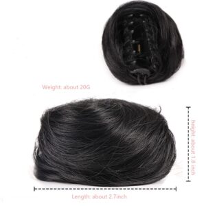 2PCS Cat Ears Hair Donut Chignon Claw Clip in Messy Hair Bun Mini Claw Clip in Updo Bun Extensions Wig Accessory Cat ears bun (101)