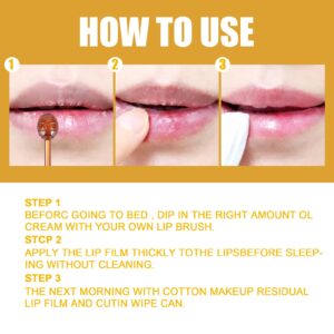 Honey Lip Balm Pot, Propolis Lip Mask, Strawberry Hydrating Propolis Lip Sleeping Mask, Prevent Dry&Cracked, Lip Repair Nourishes the Lip Skin (Honey & Strawberry)