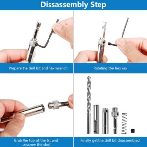 CCTSA Self Centering Drill Bit Set for Hinges, Center Drill Bits VIX Bit Set for Wood Woodworking Door Window Cabinet Hinge Total 10 PCS