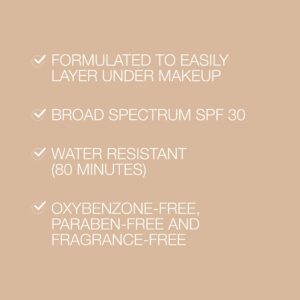 Neutrogena Purescreen+ Tinted Sunscreen for Face with SPF 30, Broad Spectrum Mineral Sunscreen with Zinc Oxide and Vitamin E, Water Resistant, Fragrance Free, Light, 1.1 fl oz