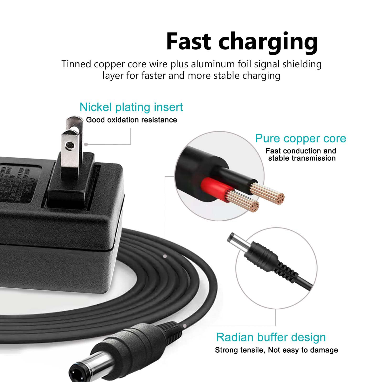 Massage Gun 20v Charger AC DC Power Supply Adapter for Theragun Elite Elite 4th, Theragun PRO G3, Theragun PRO PRO 4th, Theragun G4 PRO Deep Tissue Massage Gun Replacement Charger Charging Cable Cord