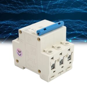 Miniature Circuit Breaker, 63A 400V 50Hz 4500A AC 3P DIN Rail Mount Circuit Breaker Air Switch Overload Protection Current Circuit Breaker DZ47-63 D63