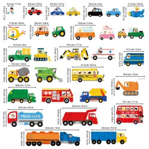 DECOWALL DS9-8064 Transport and Vehicles Wall Stickers Decals for Kids Toddler Bedroom décor car Boys Truck Construction Room Peel and Stick Excavator fire Truck Nursery Living Baby