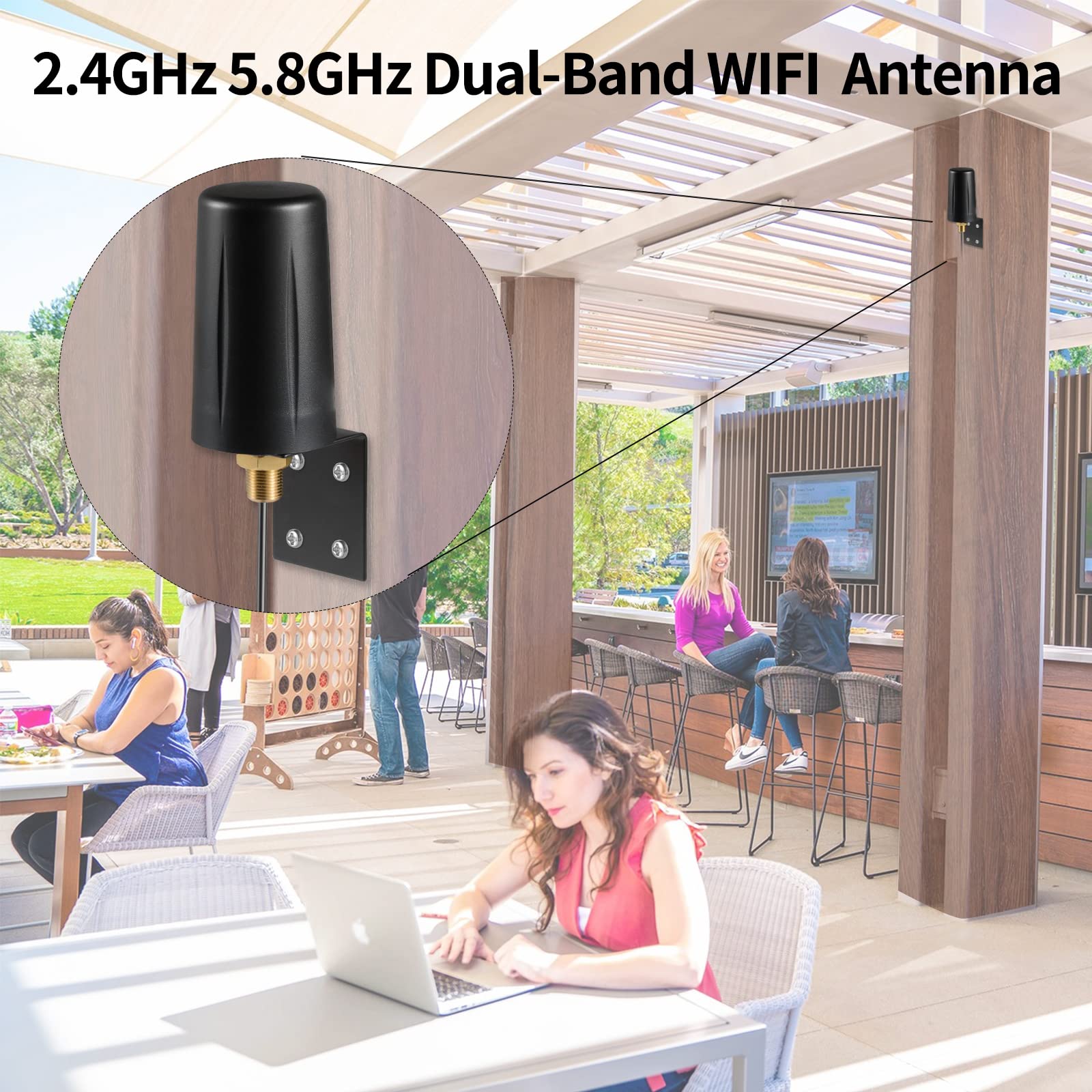 Outdoor 7dBi Dual Band 2.4GHz 5GHz 5.8GHz Long Range WiFi Booster Antenna for WiFi Router Hotspot Network Devices PC Security IP Camera WiFi Internet WiFi 6 Desktop PC USB Adapter WiFi Card, Eifagur