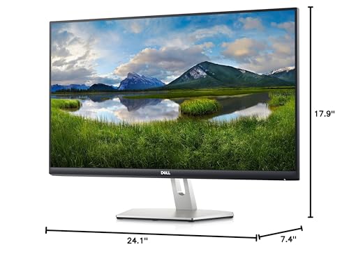 Dell S2721D 27 Monitor - 27" 1440p QHD 2560 x 1440 at 75 Hz, IPS Ultra-Thin Bezel Monitor, AMD FreeSync, HDMI, DisplayPort, Built in Speakers, VESA Certified, Silver