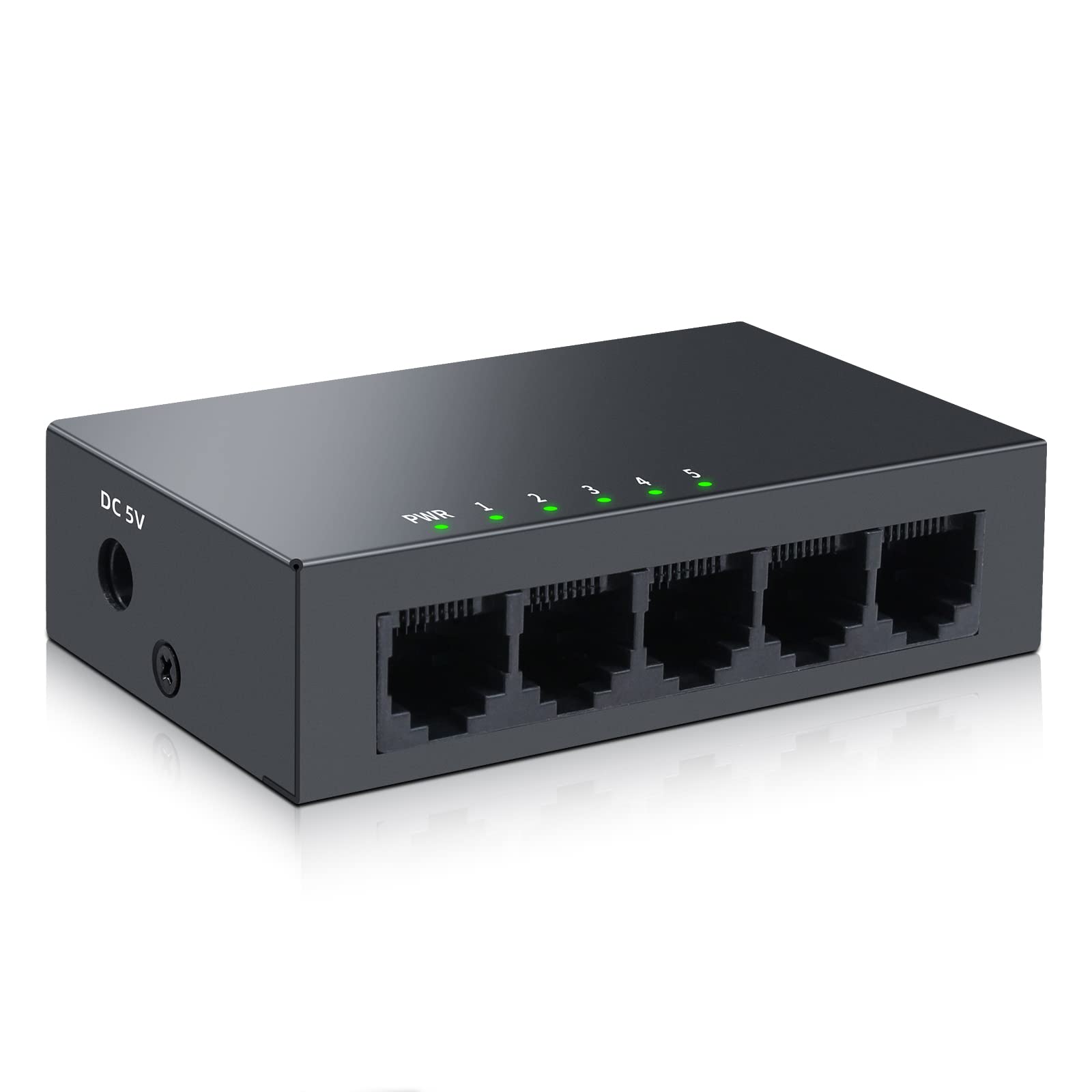 SODOLA 5 Port Gigabit Ethernet Switch|Mini Metal Housing Switch|Plug&Play|Fanless Design| Desktop Ethernet Splitter |Quiet Unmanaged Network Switch