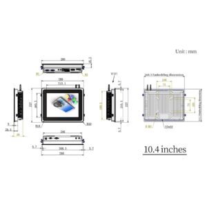 LEANGLE 21.5" 16:9Monitor Industrial Panel PC Embedded Display,Capacitive Touch Screen,2 or 6*COM,RS232 or RS485,Windows 10 or Linux Ubuntu