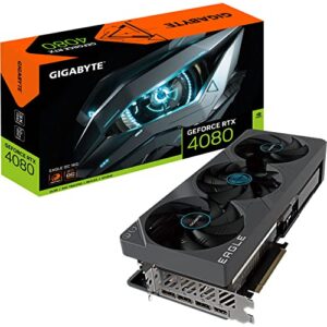 gigabyte geforce rtx 4080 eagle oc 16g graphics card, 3x windforce fans, 16gb 256-bit gddr6x, gv-n4080eagle oc-16gd video card