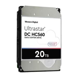 WD Ultrastar DC HC560 WUH722020ALE6L4 20 TB Hard Drive - 3.5" Internal - SATA (SATA/600) - Conventional Magnetic Recording (CMR) Method - Storage System, Video Surveillance System Device Supporte