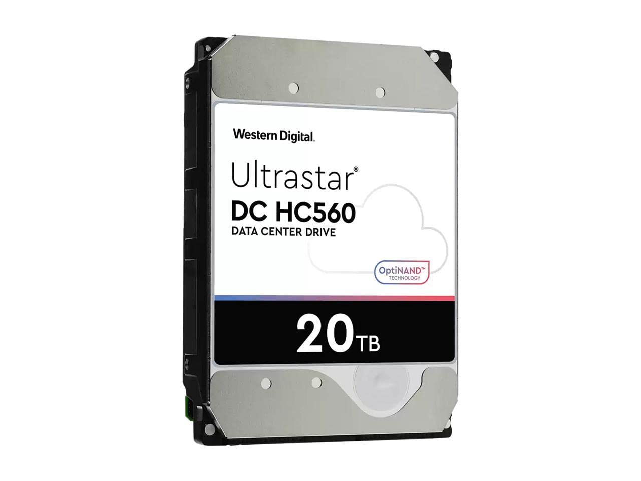 WD Ultrastar DC HC560 WUH722020ALE6L4 20 TB Hard Drive - 3.5" Internal - SATA (SATA/600) - Conventional Magnetic Recording (CMR) Method - Storage System, Video Surveillance System Device Supporte