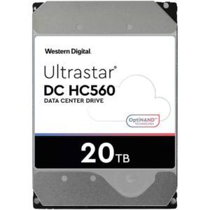 WD Ultrastar DC HC560 WUH722020ALE6L4 20 TB Hard Drive - 3.5" Internal - SATA (SATA/600) - Conventional Magnetic Recording (CMR) Method - Storage System, Video Surveillance System Device Supporte